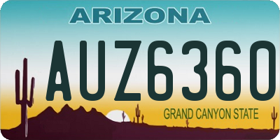 AZ license plate AUZ6360