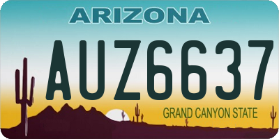 AZ license plate AUZ6637