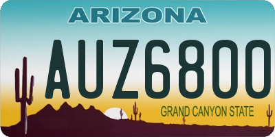 AZ license plate AUZ6800