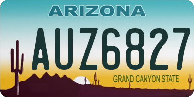AZ license plate AUZ6827