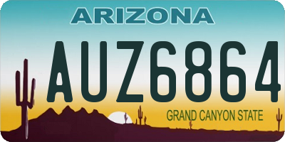 AZ license plate AUZ6864