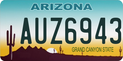 AZ license plate AUZ6943