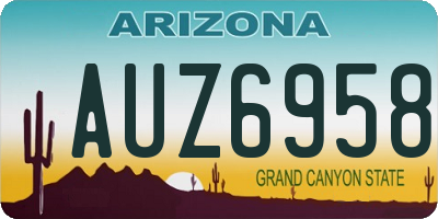 AZ license plate AUZ6958