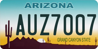 AZ license plate AUZ7007