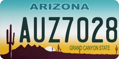 AZ license plate AUZ7028