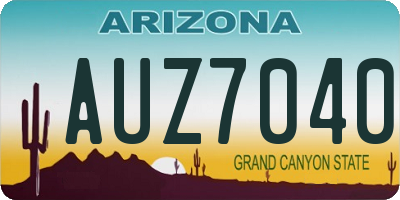 AZ license plate AUZ7040