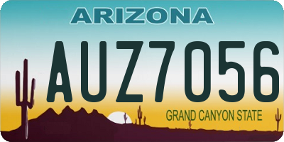 AZ license plate AUZ7056