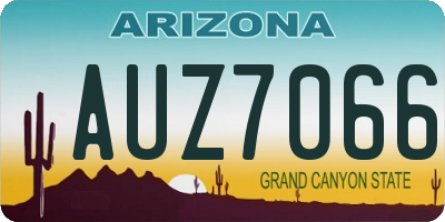 AZ license plate AUZ7066