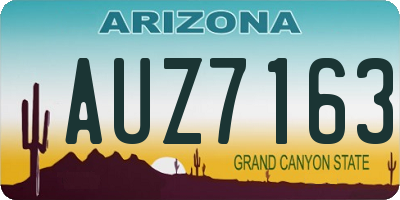 AZ license plate AUZ7163