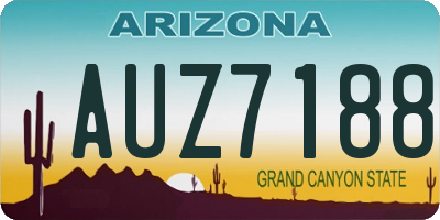AZ license plate AUZ7188