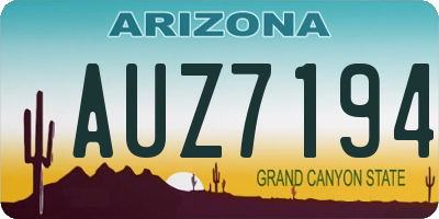AZ license plate AUZ7194