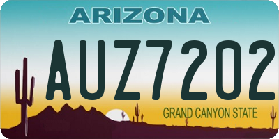 AZ license plate AUZ7202