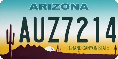 AZ license plate AUZ7214