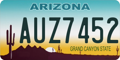 AZ license plate AUZ7452