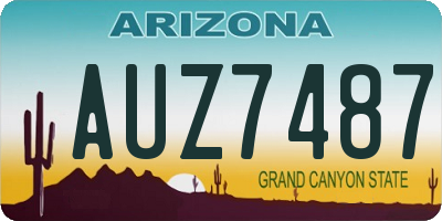 AZ license plate AUZ7487