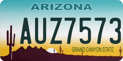 AZ license plate AUZ7573