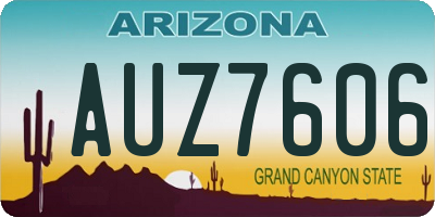 AZ license plate AUZ7606
