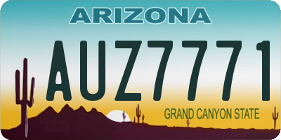 AZ license plate AUZ7771