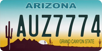 AZ license plate AUZ7774