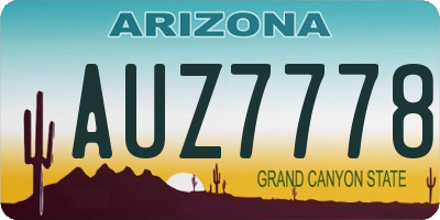 AZ license plate AUZ7778