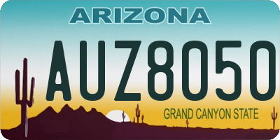 AZ license plate AUZ8050