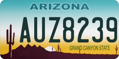 AZ license plate AUZ8239