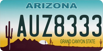 AZ license plate AUZ8333