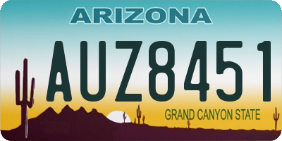AZ license plate AUZ8451