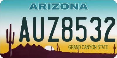 AZ license plate AUZ8532