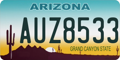 AZ license plate AUZ8533