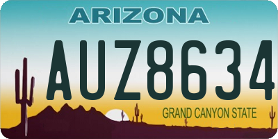 AZ license plate AUZ8634