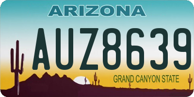AZ license plate AUZ8639