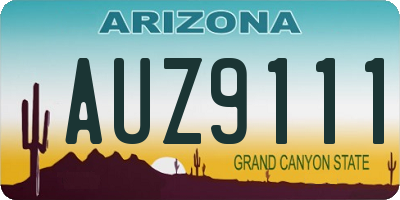 AZ license plate AUZ9111