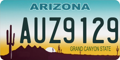 AZ license plate AUZ9129