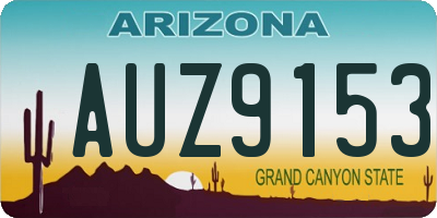 AZ license plate AUZ9153