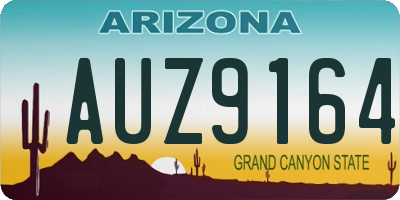 AZ license plate AUZ9164