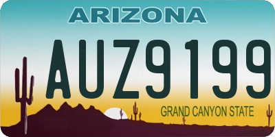 AZ license plate AUZ9199