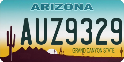 AZ license plate AUZ9329