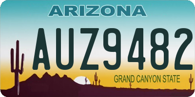 AZ license plate AUZ9482