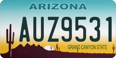 AZ license plate AUZ9531
