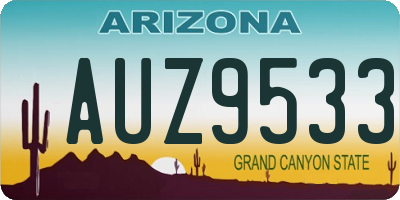 AZ license plate AUZ9533