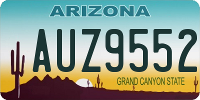AZ license plate AUZ9552