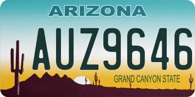 AZ license plate AUZ9646