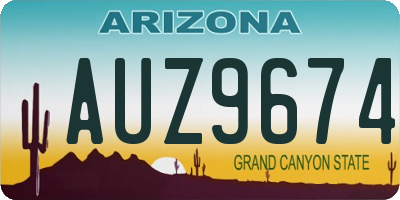 AZ license plate AUZ9674