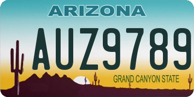 AZ license plate AUZ9789