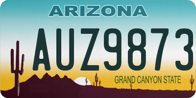 AZ license plate AUZ9873