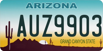 AZ license plate AUZ9903