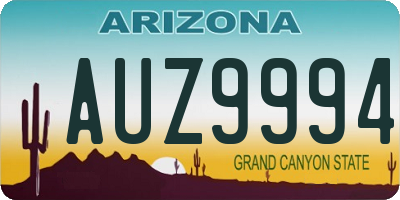 AZ license plate AUZ9994