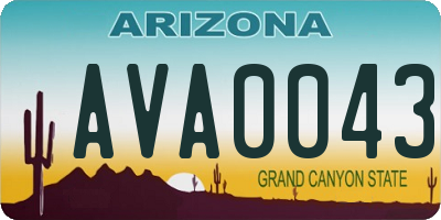 AZ license plate AVA0043