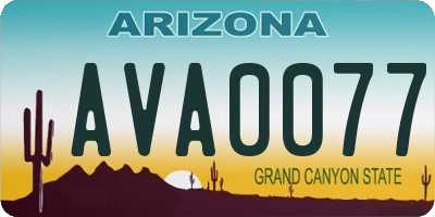 AZ license plate AVA0077
